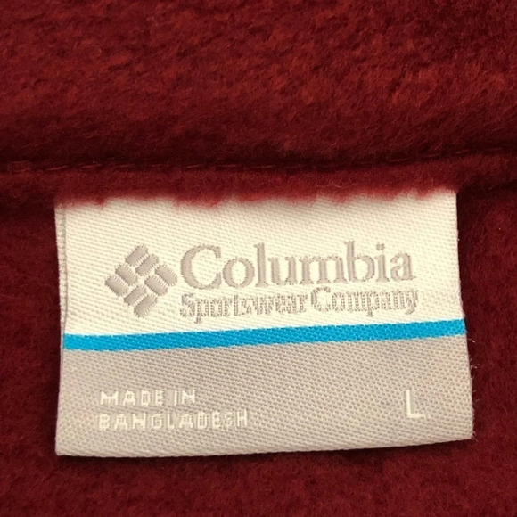 Columbia Men Large Steens Mountain Half Snap Fleece Pullover Sweatshirt Red Gray - Picture 3 of 6